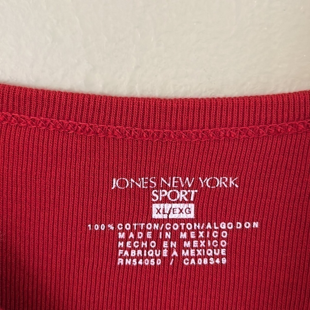 Jones New York sport crewneck T-shirt size XL short sleeves lightly ribbed - Picture 3 of 12